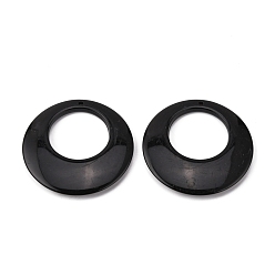 Black Solid Color Acrylic Pendants, Donut, Black, 56x7mm, Hole: 2mm, about 51pcs/500g