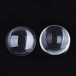 Прозрачный Прозрачные стеклянные кабошоны, полукруглые / купольные, прозрачные, 30x5.5~6.5 мм, 440 шт / коробка