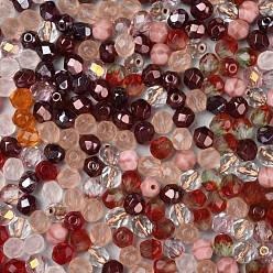 Rouge Perles de verre tchèques polies au feu, facette, ananas, rouge, 6x5.5~6mm, Trou: 1.2mm, environ 360 pcs / sachet 