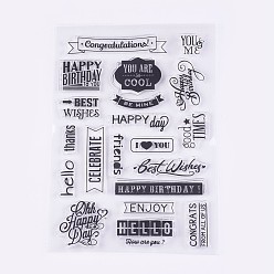 Clear Silicone Stamps, for DIY Scrapbooking, Photo Album Decorative, Cards Making, Clear, 7~33x17~69mm