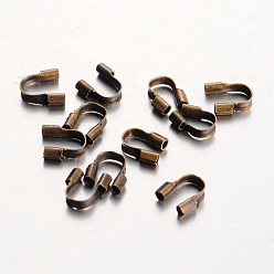 Bronce Antiguo Protectores de alambre de latón con revestimiento de bastidor ecológicos, sin plomo, cadmio, níquel, Bronce antiguo, 5x4x1 mm, agujero: 0.5 mm