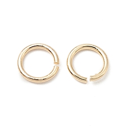 Real 14K Gold Plated Brass Jump Rings, Open Jump Rings, Long-Lasting Plated, Cadmium Free & Lead Free, Round Ring, Real 14K Gold Plated, 6x0.8mm, 20 Gauge, Inner Diameter: 4.4mm