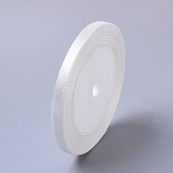 Blanc Ruban de satin à face unique, Ruban polyester, blanc, 1/4 pouce (6 mm), environ 25 yards / rouleau (22.86 m / rouleau), 10 rouleaux / groupe, 250yards / groupe (228.6m / groupe)