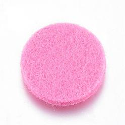 Perlas de Color Rosa Almohadillas de perfume de fibra, Almohadillas para locket de difusores de aceites esenciales, plano y redondo, rosa perla, 22x3 mm