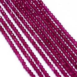 Other Jade Natural Jade Bead Strands, Faceted, Dyed, Round, 2.5x2mm, Hole: 0.5mm, about 175pcs/strand, 13.3 inch(340mm)