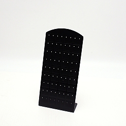 Black Acrylic Earring Studs Displays. Jewelry Display Rack, 72 holes, Rectangle, Black, 4.6x8.9x19.2cm, Hole: 0.14cm