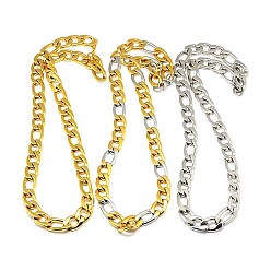 (52) Непрозрачная лаванда Модные ожерелья 304 из нержавеющей стали Figaro цепи для мужчин, с карабин-лобстерами , разноцветные, 24.02 дюйм (61 см) x 13 мм