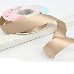 BurlyWood 18M Polyester Double Face Satin Ribbons, Garment Accessories, Gift Wrapping Ribbon, BurlyWood, 1 inch(25mm), about 19.69 Yards(18m)/Roll