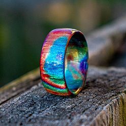 Colorido Anillos de dedo acrílicos con bandera del orgullo del arco iris, colorido, tamaño de EE. UU. 10 (19.8 mm)