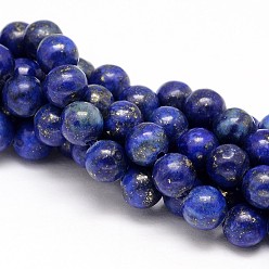 Lapis Lazuli Lapis lazuli naturelles perles rondes brins, teint, 10mm, Trou: 1mm, Environ 38 pcs/chapelet, 15.5 pouce
