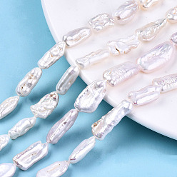 Blanc Antique Pépites perle baroque naturelle perles de keshi perles brins, perle de culture d'eau douce, blanc antique, 13~28x6~12mm, Trou: 0.8mm, Environ 18~23 pcs/chapelet, 14.76 pouce
