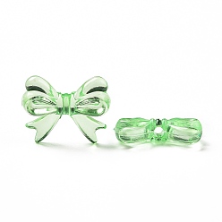Verde Claro Abalorios de acrílico transparentes, lazo, verde claro, 14x18x4.5 mm, agujero: 2 mm, Sobre 917 unidades / 500 g