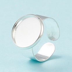 Серебро Манжеты латунные кольца, баз площадку кольцо, для марочных кольца делает, без свинца и без кадмия, серебряный цвет гальваническим, 18 мм, 14 мм