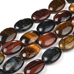 Tiger Eye Natural Tiger Eye Beads Strands, Oval, 25x18x8mm, Hole: 1.5mm, about 16pcs/strand, 15.75 inch(40cm)