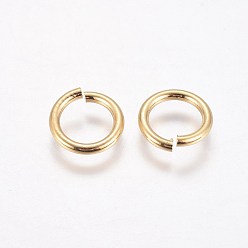 Real 18K Gold Plated Brass Open Jump Rings, Real 18K Gold Plated, 10x1.5mm, Hole: 7mm