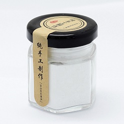 Blanc Poudre de perle naturelle faite à la main, pour les soins de la peau, blanc, 5.2x4.4x4.4 cm