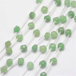Aventurine Verte Perles naturelles en aventurine verte, rose, 10x5~9mm, Trou: 1mm