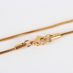 Oro 304 fabricación de collares de cadena de serpiente de acero inoxidable, con cierre de langosta, dorado, 17.7 pulgada (45 cm)