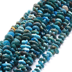 Apatite Natural Apatite Beads  Strands, Nuggets, 8~11x9~14x1.5~5mm, Hole: 0.8mm, about 74pcs/strand, 15.55''(39.5cm)