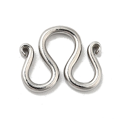 Stainless Steel Color 304 Stainless Steel Clasps, M Clasps, Stainless Steel Color, 11x13x1.5mm