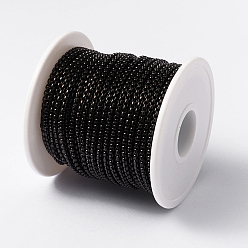 Electrophoresis Black 304 Stainless Steel Venetain Chains, Box Chains, Unwelded, with Spool, Electrophoresis Black, 2.5x1.2mm, about 32.8 Feet(10m)/roll