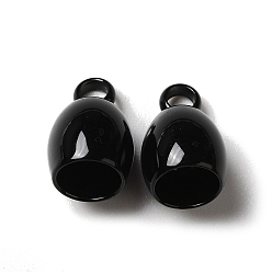 Черный Окрашены распылением 201 концы шнура из нержавеющей стали, Торцевые крышки, колокол, чёрные, 10.5x7 мм, отверстие : 1.8 мм, внутренний диаметр: 5 мм