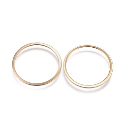 Real 24K Gold Plated 201 Stainless Steel Linking Rings, Ring, Real 24k Gold Plated, 22x0.6mm, Inner Diameter: 18~19mm