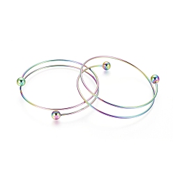 Rainbow Color Ion Plating(IP) 304 Stainless Steel Bangles Making, Rainbow Color, 2-1/2 inch(6.5cm)
