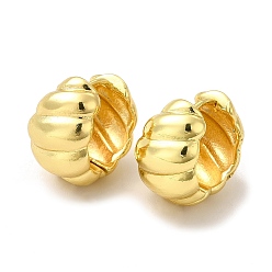Настоящее золото 18K Латунные серьги-кольца с круассаном для женщин, без свинца и без кадмия, реальный 18 k позолоченный, 15.5x17x11.5 мм, штифты : 0.8 мм