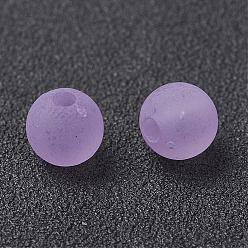 Lilas Perles acryliques transparentes, ronde, givré, lilas, 8mm, trou: 1.5 mm, environ 1820 pcs / 500 g