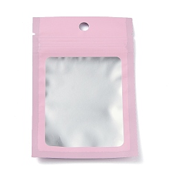 Pink Пластиковая сумка с замком на молнии, сумки для хранения градиентного цвета, мешок с самоуплотнением, верхнего уплотнения, с окном и вешалкой, прямоугольные, розовые, 12x8x0.25 см, односторонняя толщина: 3.1 мил(0.08мм), 95~100 шт / пакет