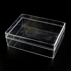 Прозрачный Прямоугольник пластиковые контейнеры для хранения бисера, прозрачные, 16x12x5.5 см