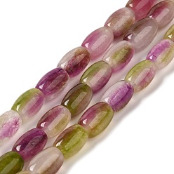 Pourpre Naturels teints perles de jade brins, ovale, pourpre, 11.5~12x7.5~8mm, Trou: 0.8mm, Environ 29~32 pcs/chapelet, 12.99''~15.16'' (33~38.5 cm)