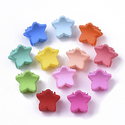 Mixed Color Hair Accessories, Plastic Claw Hair Clips, Spray Paint, Star, Mixed Color, 14x14x17mm