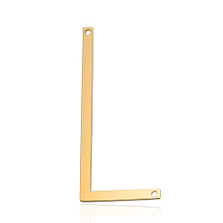 Letter L 201 Stainless Steel Links connectors, Letter, Golden, Letter.L, 37x17x1mm, Hole: 1mm
