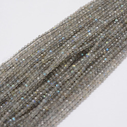 Larvikite Natural Larvikite Beads Strands, Round, Faceted, 2.25mm, Hole: 0.5mm, about 140pcs/strand, 12.5 inch(32cm)