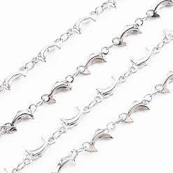 Stainless Steel Color 201 Stainless Steel Dolphin & Oval Link Chains, Soldered, Stainless Steel Color, 12x5x2mm, about 3.28 Feet(1m)/Strand