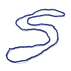 Bleu Perles de taille, perles de rocaille en verre de couleur bonbon chaîne de corps extensible, bijoux d'été pour femmes, bleu, 31-1/2~31-7/8 pouce (80~81 cm)