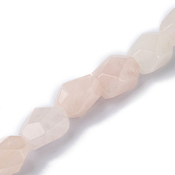 Cuarzo Rosa Natural aumentó de perlas de cuarzo hebras, facetados, pepitas, 16~17x11~13x11~13 mm, agujero: 1.5 mm, sobre 13 unidades / cadena, 8.46~8.58 pulgada (21.5~21.8 cm)