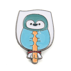 Penguin Animal Theme Enamel Pins, Gunmetal Zinc Alloy Brooches for Backpack Clothes, Penguin, 26x28.5x1.5mm