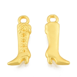 Mate Dorado Color Colgantes de la aleación, estilo mate, bota alta, color dorado mate, 19.5x8x2.5 mm, agujero: 1.8 mm