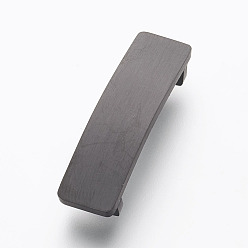 Gunmetal 304 Stainless Steel Slide Charms, Rectangle, Gunmetal, 38x10x6mm, Hole: 3x8mm