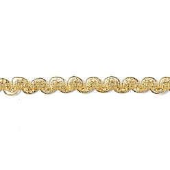 Золотистый Ажурная гофрированная кружевная лента, форма волны, для аксессуаров одежды, украшение дома, золотые, 3/8 дюйм (9~10 мм)