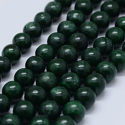 Malachite Natural Malachite Beads Strands, Grade B, Round, 8mm, Hole: 0.7mm, about 48pcs/strand, 15.5 inch(39.5cm)