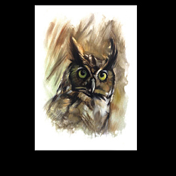 Темно-Золотистый Съемные временные водостойкие татуировки с изображением совы, бумажные наклейки, темные золотарник, 21x14.8 см