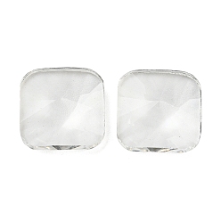 Clear Transparent K5 Glass Cabochons, Faceted, Square, Clear, 12x12x5mm