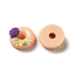 PeachPuff Opaque Resin Imitation Food Decoden Cabochons, Donut, PeachPuff, 19~20x8~10.5mm