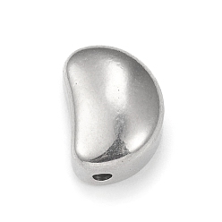 Stainless Steel Color 304 Stainless Steel Beads, Kidney Bean, Stainless Steel Color, 12x9x6mm, Hole: 1.6mm
