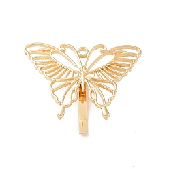Light Gold Alloy Hair Findings, Pony Hook, Ponytail Decoration Accessories, Butterfly, Light Gold, 40x52x12.5mm