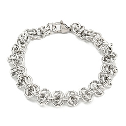 Stainless Steel Color 304 Stainless Steel Byzantine Chain Bracelet, Stainless Steel Color, 7-7/8 inch(20cm)